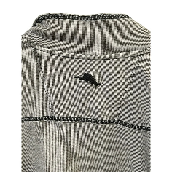 Tommy Bahama Long Sleeve Henley Shirt Mens L Gray Sweatshirt Sweater Snap‎ - Picture 8 of 8